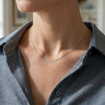 Diamantsmykke i hvitt gull -151150