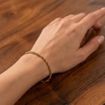 Armbånd i gult gull 14kt, 19 cm - 17GU4419-U