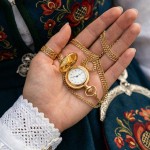 Bonett lommeur anhengsur double m/lokk inkl. kjede - 418D