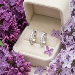 Diamantøredobber i gull med 1 ct W-Si -BUR735909