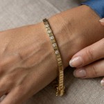 Gullarmbånd i 14kt med 5x0,07 ct TW-Si - coc9000026