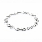 Sølv armbånd med mønster, 19 cm/6mm - 20326coc