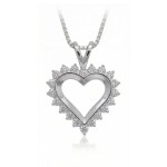 Diamanthjerte i hvitt gull 14 karat med 0,35 ct W-Si - 26463Diamanthjerte i hvitt gull 14 karat med 0,35 ct W-Si - 26463