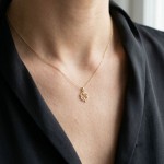 Smykke firkløver og hjerter i 14K gult gull - 27529