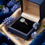 Diamantring i gult gull med topas og 0,046ct W-SI - 57460