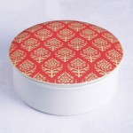 Rød Brokade lite smykkeskrin - 1084