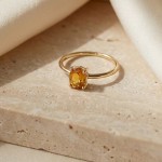 Gullring i 14kt med citrin - Bur620400gc