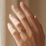 Gullring i 14kt med citrin - Bur620400gc