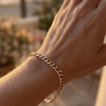 Armbånd Panser i gult gull 18kt, lengde 18 cm. - 01-GVD100-18