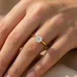 Diamantring forlovelsesring  1,00 ct i 14kt gult gull. Aida - 18016100gg