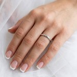 Giftering i platina 950, 3 mm. RUBIN modell 167 - 1030