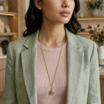 Bonett lommeur anhengsur double m/lokk inkl. kjede - 418D