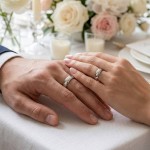 Giftering i platina 950, 6 mm. RUBIN modell 167 - 1060