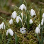 Smykke i forgylt sølv Blå forglem-meg-ei. LIV - 860602