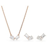 Swarovski smykkesett Mesmera set Pear cut, Octagon cut, White, Rose gold-tone plated - 5734246