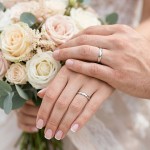 Giftering i platina 950, 3 mm. RUBIN modell 803  - 1130