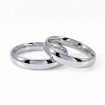 Giftering i platina 950, 4 mm. RUBIN modell 803  - 1140