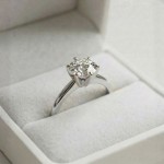 Forlovelsesring i hvitt gull med lab grown diamant 1,00ct  River (D) VS2 - LG710508034