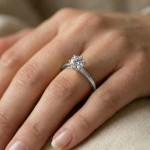 Forlovelsesring i hvitt gull med lab grown diamant 1,00ct  River (D) VS2 - LG710508034