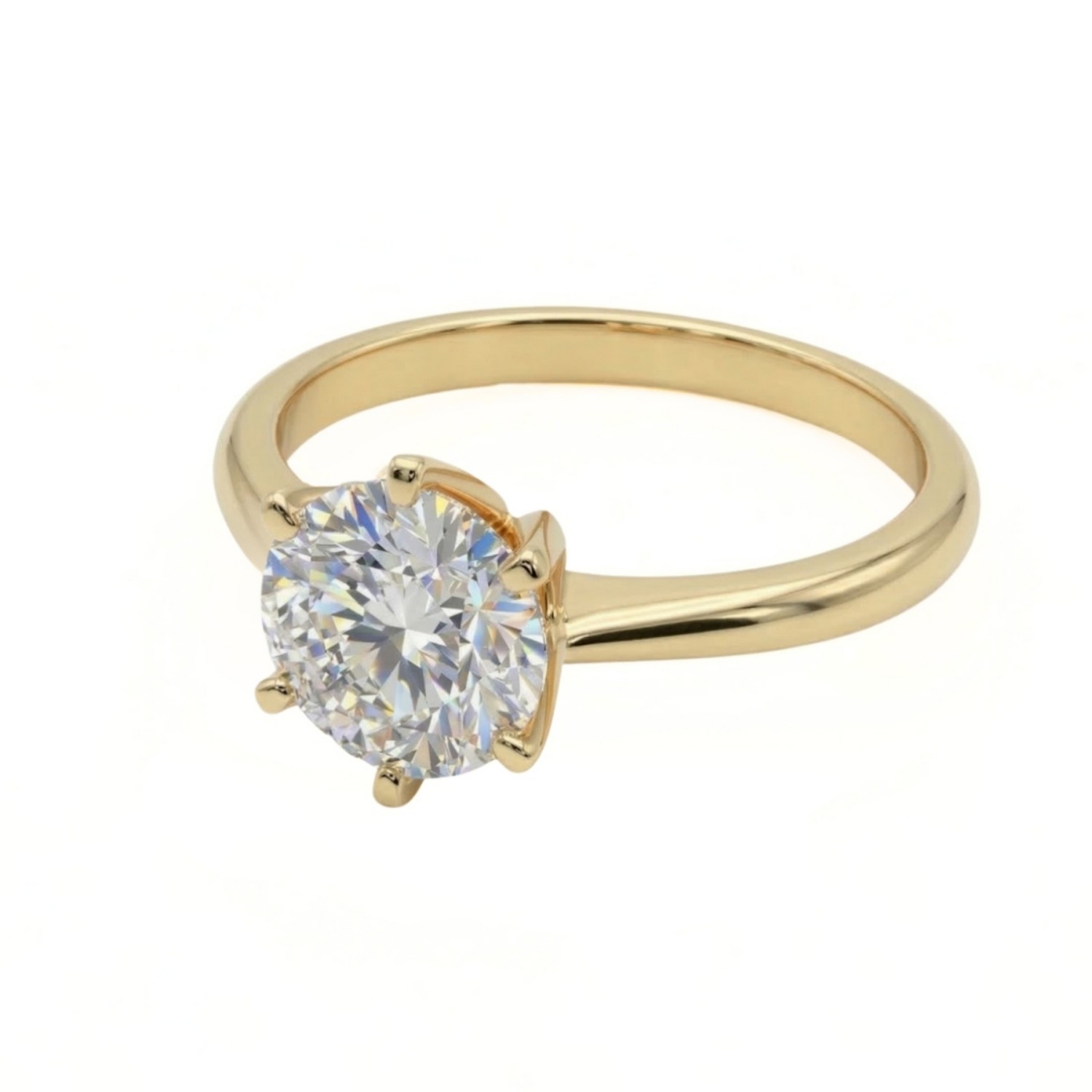 Forlovelsesring i gult gull med lab grown diamant 2,00ct  River (E) VS2 - LG747590875