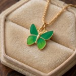 Bilde av Smykke i forgylt sølv grønn sommerfugl. LIV - 860814