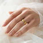 Giftering i gult gull 14kt, 6 mm. RUBIN modell 803 –1460