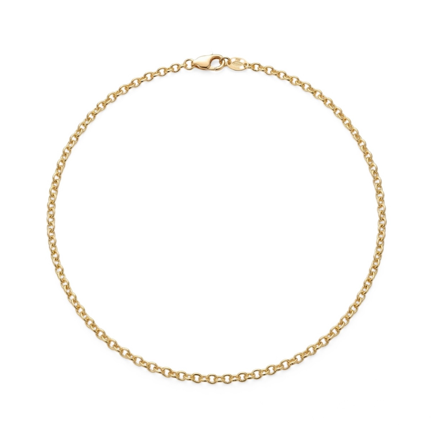 Anker herre kjede i forgylt sølv, 45 cm - 21-FD100