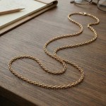 Anker herre kjede i forgylt sølv, 45 cm - 21-FD080-45