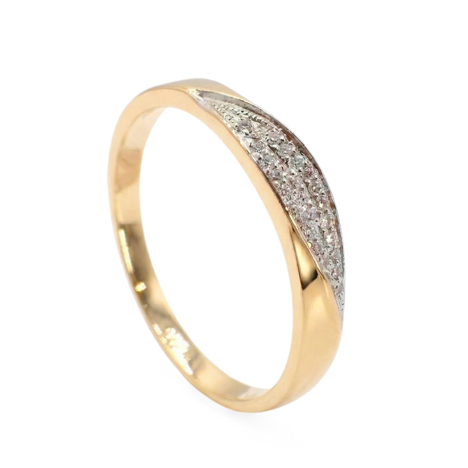 Gullring gult gull 14 kt med zirkonia - coc120124