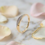 Gullring gult gull 14 kt med zirkonia - coc120124