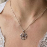 Livets tre i sølv med zirkonia-3000042