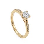 Diamantring i 14kt gult gull med 0,40 ct W-Si - ABR01189