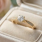 Diamantring i 14kt gult gull med 0,40 ct W-Si - ABR01189