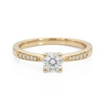 Diamantring i 14kt gult gull med 0,40 ct W-Si - ABR01189