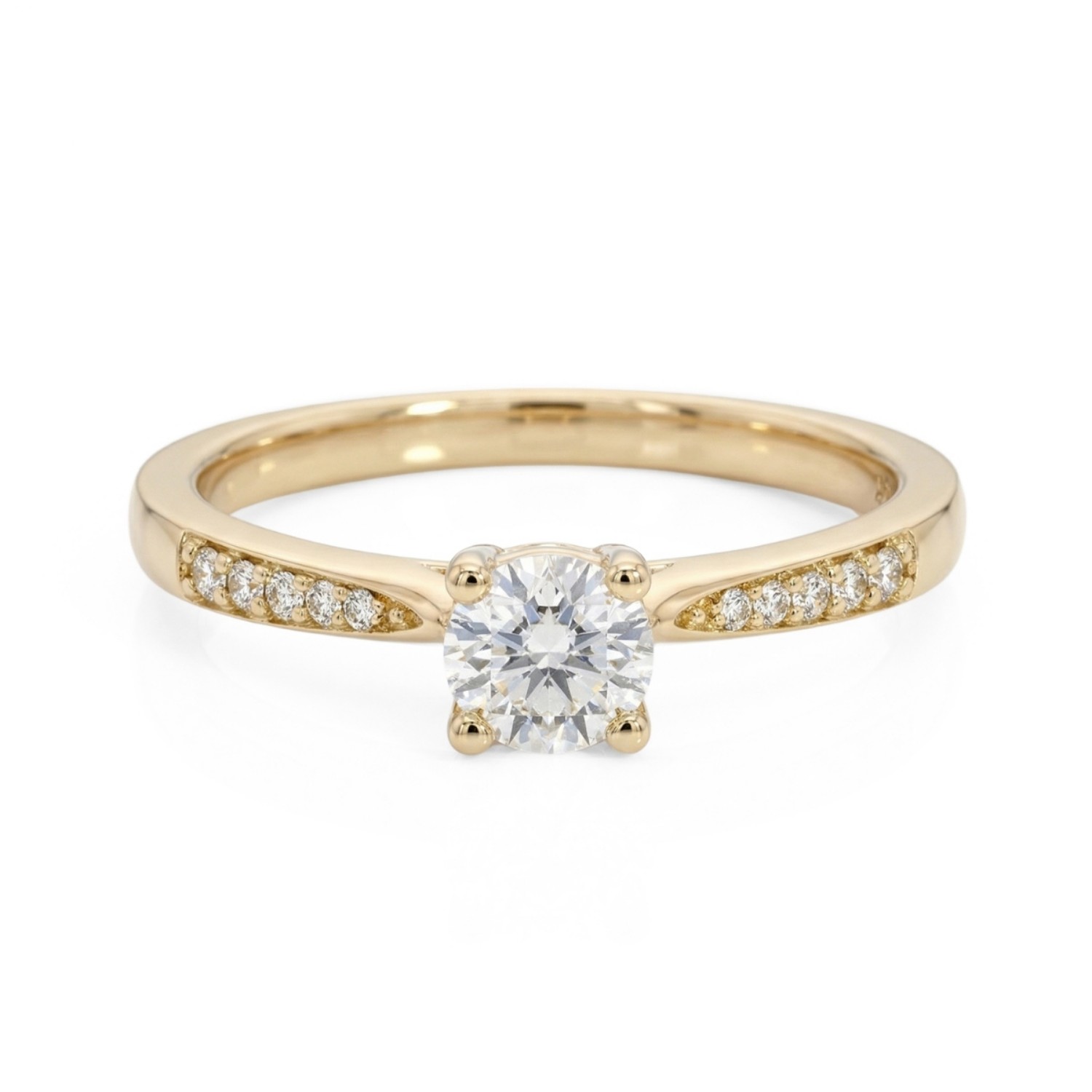 Diamantring i 14kt gult gull med 0,40 ct W-Si - ABR01189