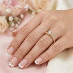 Diamantring i 14kt gult gull med 0,40 ct W-Si - ABR01189