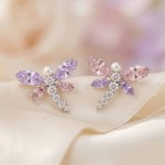 Swarovski øredobber Ariana Grande x Swarovski stud earrings Mixed cuts, Dragonfly, Multicolored, Rhodium plated - 5737371