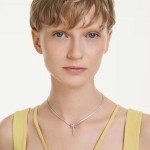 Swarovski collier Ariana Grande x Swarovski Y necklace Mixed cuts, Dragonfly, Multicolored, Rhodium plated - 5737425