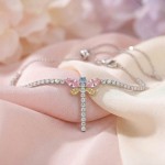 Swarovski collier Ariana Grande x Swarovski Y necklace Mixed cuts, Dragonfly, Multicolored, Rhodium plated - 5737425