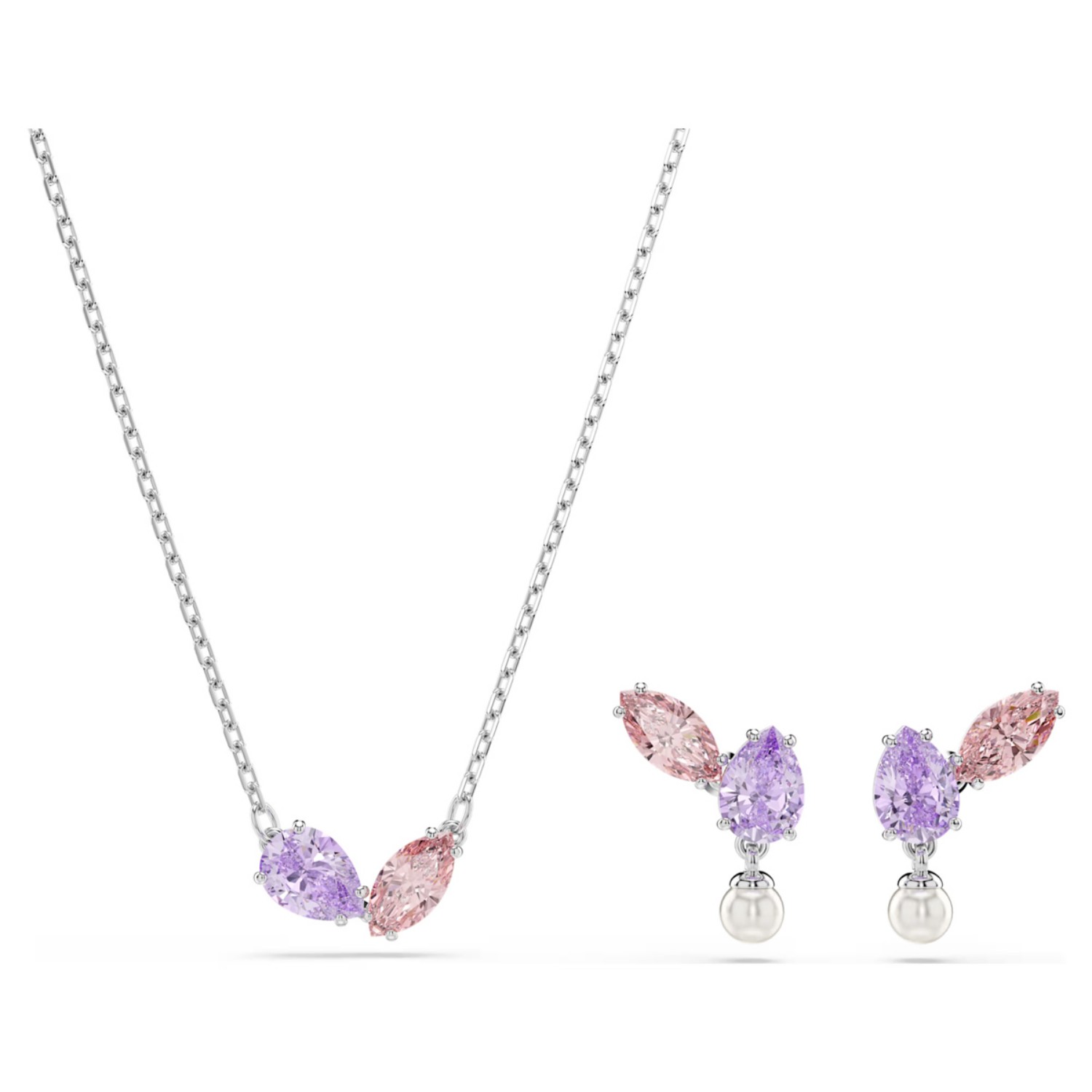 Swarovski smykkesett Ariana Grande x Swarovski set Mixed cuts, Multicolored, Rhodium plated - 5746577