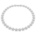 Swarovski collier Ariana Grande x Swarovski necklace Round cut, Flower, White, Rhodium plated - 5749179