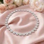 Swarovski collier Ariana Grande x Swarovski necklace Round cut, Flower, White, Rhodium plated - 5749179