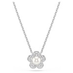 Swarovski smykkesett Ariana Grande x Swarovski set Crystal pearl, Round cut, Flower, White, Rhodium plated - 5749180