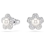 Swarovski smykkesett Ariana Grande x Swarovski set Crystal pearl, Round cut, Flower, White, Rhodium plated - 5749180