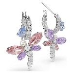 Swarovski øredobber Ariana Grande x Swarovski drop earrings Mixed cuts, Dragonfly, Multicolored, Rhodium plated - 5749185