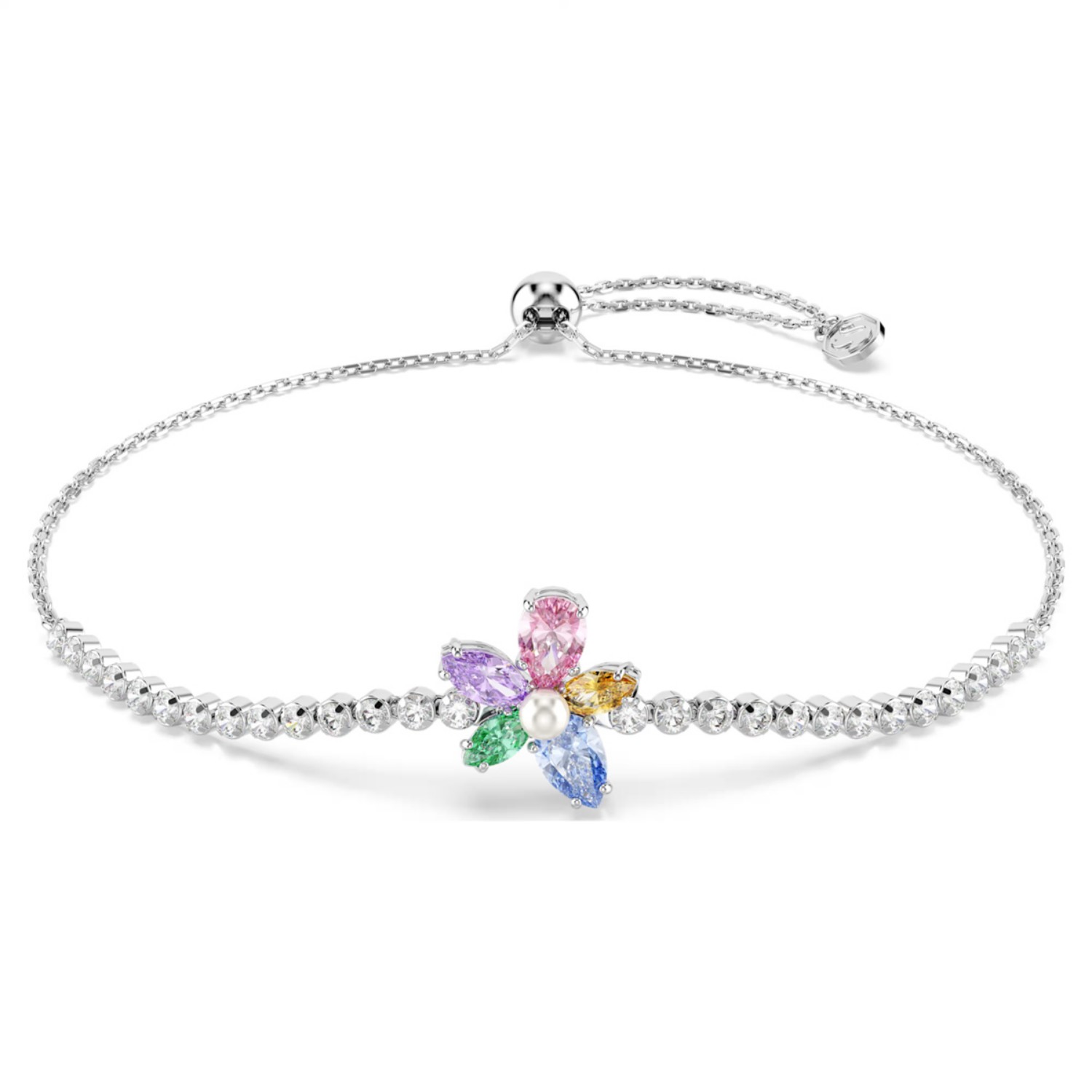 Swarovski armbånd Ariana Grande x Swarovski bracelet Mixed cuts, Flower, Multicolored, Rhodium plated - 5749187