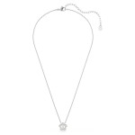 Swarovski smykke Ariana Grande x Swarovski pendant Crystal Pearl, Round cut, Flower, White, Rhodium plated - 5755817