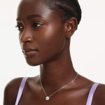 Swarovski smykke Ariana Grande x Swarovski pendant Crystal Pearl, Round cut, Flower, White, Rhodium plated - 5755817