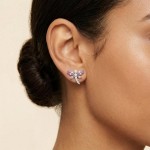 Swarovski øredobber Ariana Grande x Swarovski stud earrings Mixed cuts, Dragonfly, Multicolored, Rhodium plated - 5737371