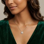 Swarovski smykke Ariana Grande x Swarovski pendant Crystal Pearl, Round cut, Flower, White, Rhodium plated - 5755817